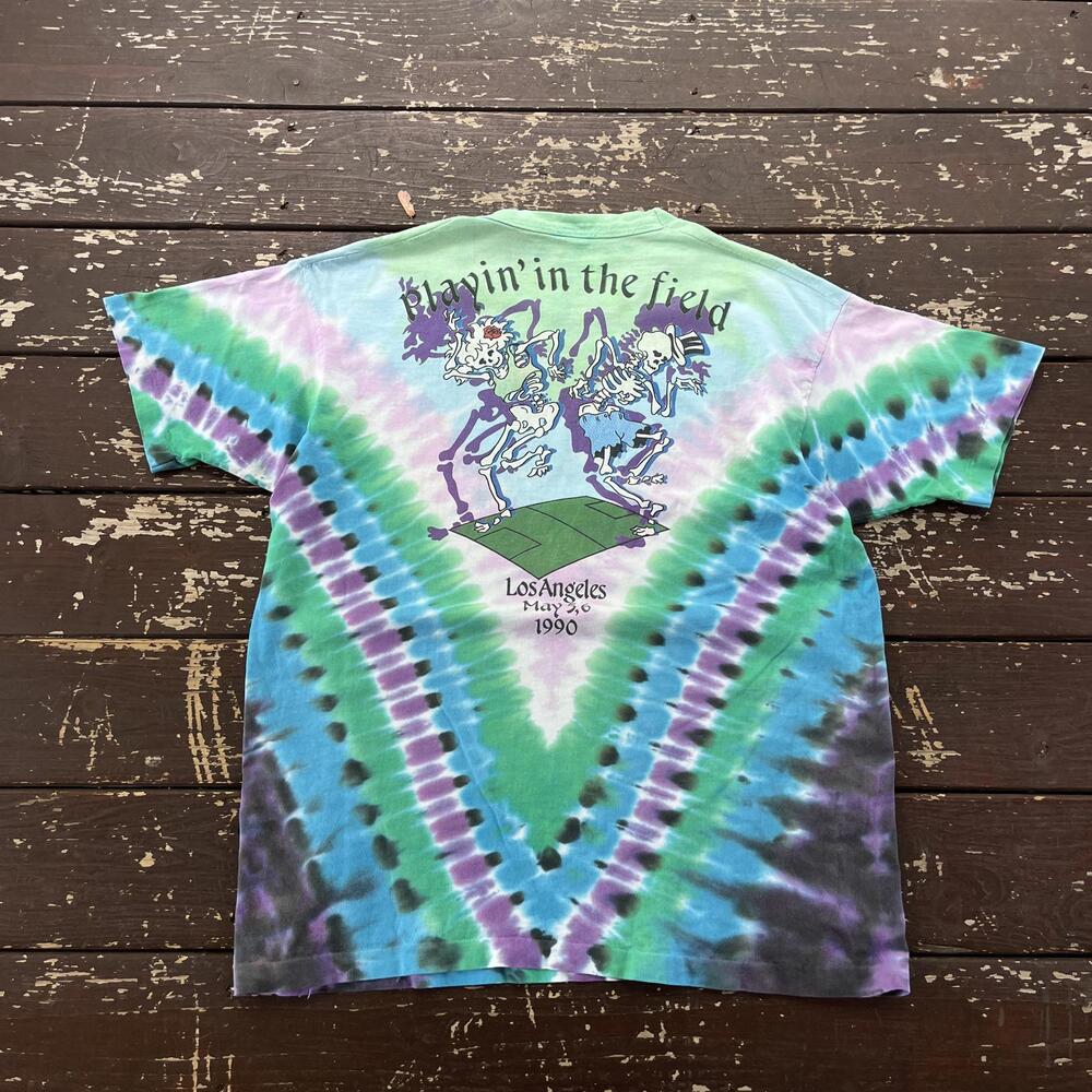 (XL) Vintage 90s (1990) Grateful Dead Olympic Velodrome Skull Soccer T-Shirt Dye - Picture 2 of 8